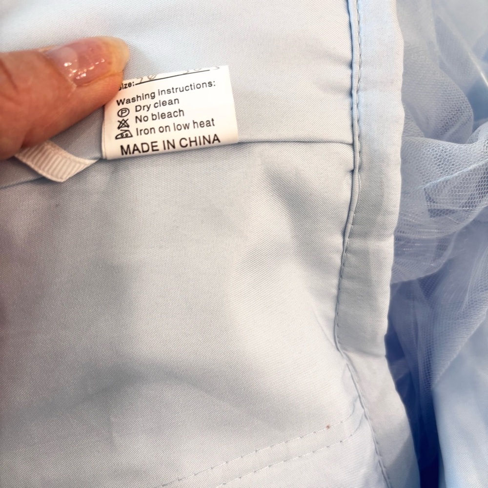 NEW Tulle Maternity Dress for Photoshoot Bridal Robe Light Blue NWOT Size L - Picture 12 of 14